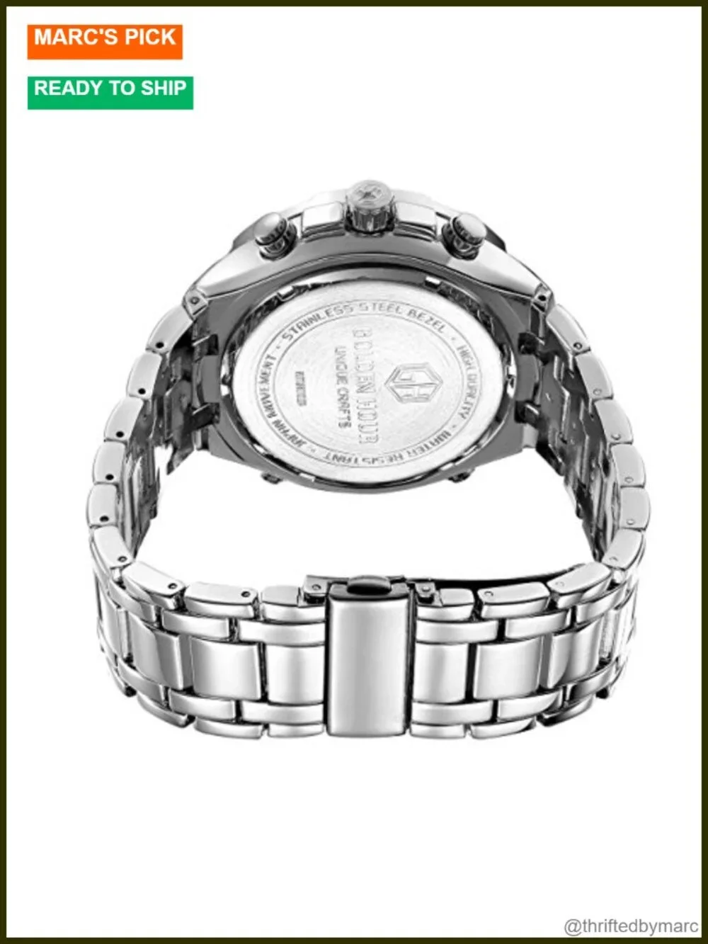 Luxury Stainless Steel Analog Digital Watch for Men Outdoor Sport Waterproof